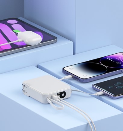 Pastel Wall Plug 10000mah In Built Cable Powerbank 6