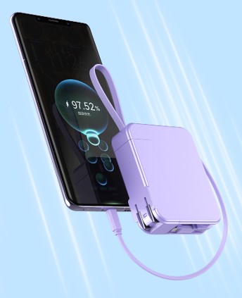 Pastel Wall Plug 10000mah In Built Cable Powerbank 7