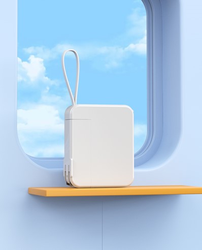 Pastel Wall Plug 10000mah In Built Cable Powerbank 8