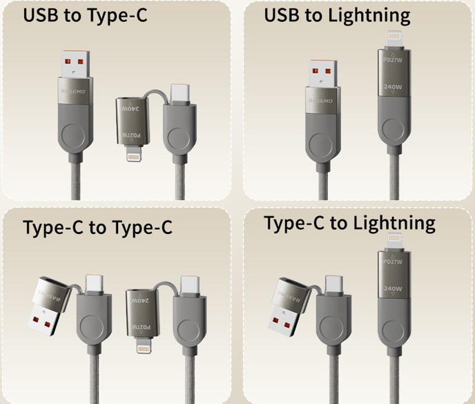 240W Magnetic Coil Smart USB Cable 4