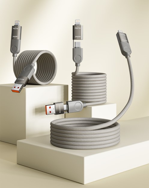 240W Magnetic Coil Smart USB Cable 5