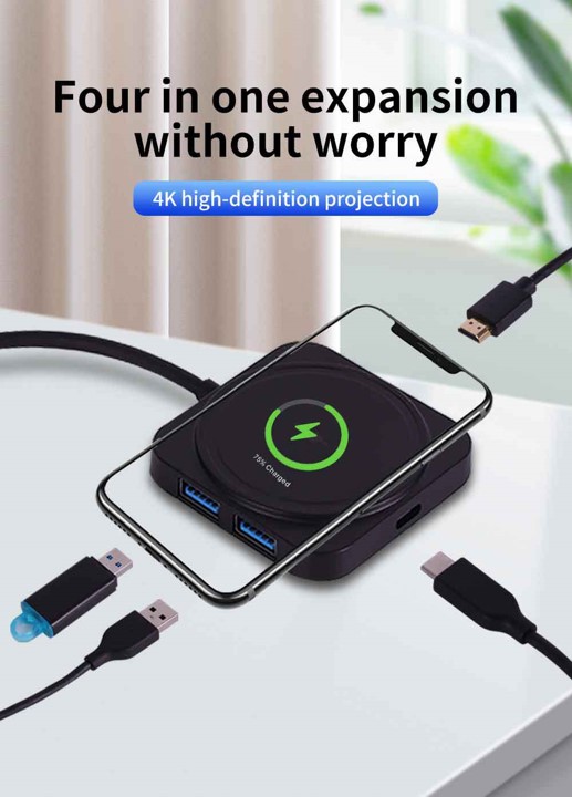 4 in 1 USB C Wireless Charger Hub 8