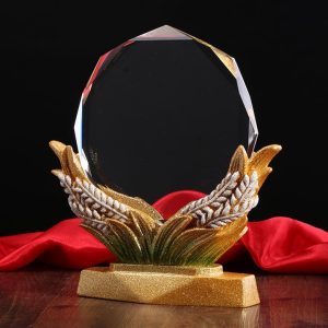 Gold Flower Crystal Plaque 10