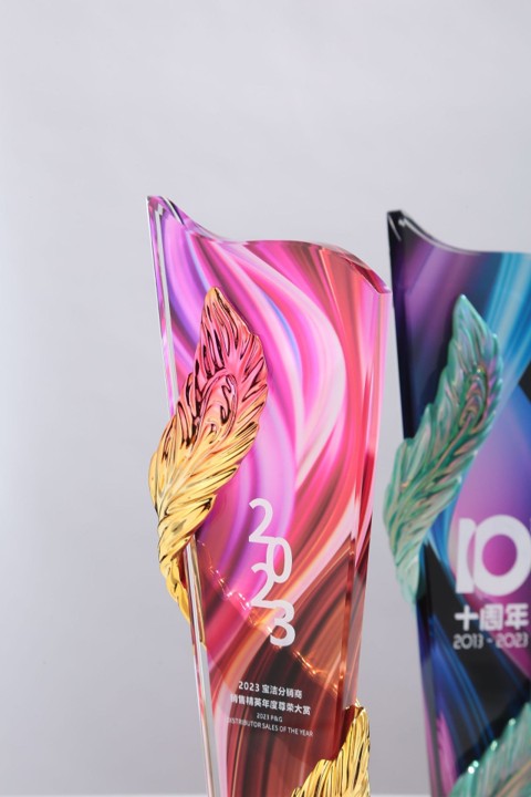 Golden Star Leave Acrylic Tabletop Plaque 10