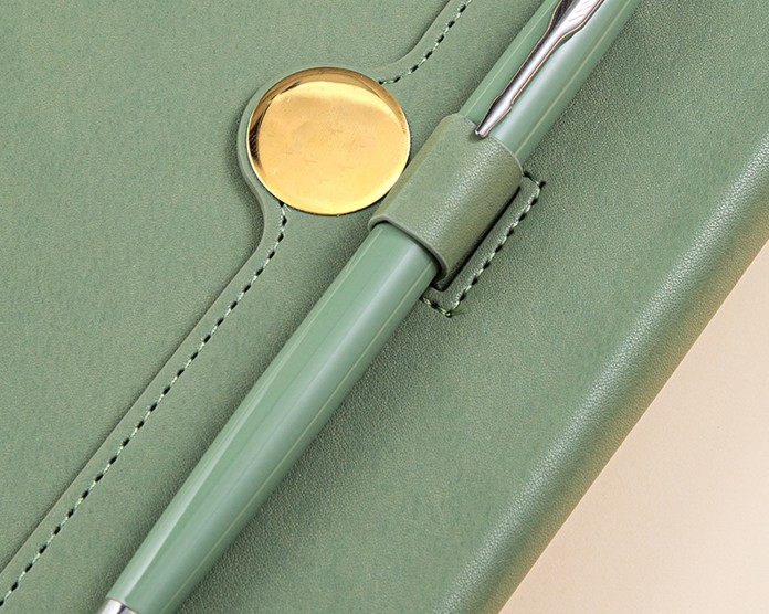 Pull Buckle Tri Fold Leather Notebook 1