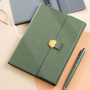 Pull Buckle Tri Fold Leather Notebook 2