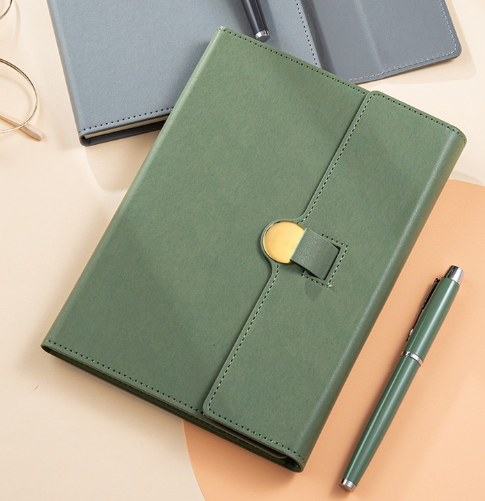 Pull Buckle Tri Fold Leather Notebook 2