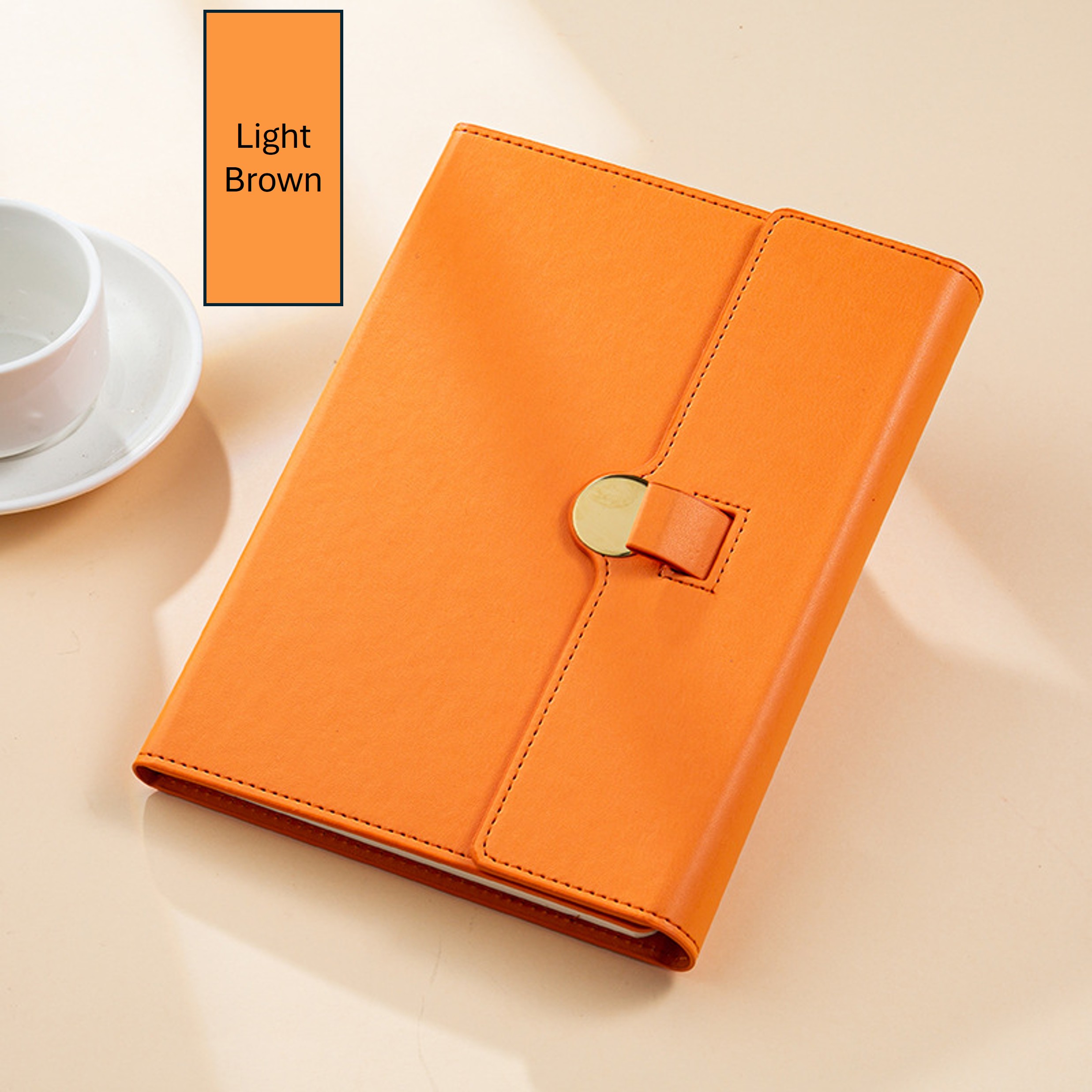 Pull Buckle Tri Fold Leather Notebook 4