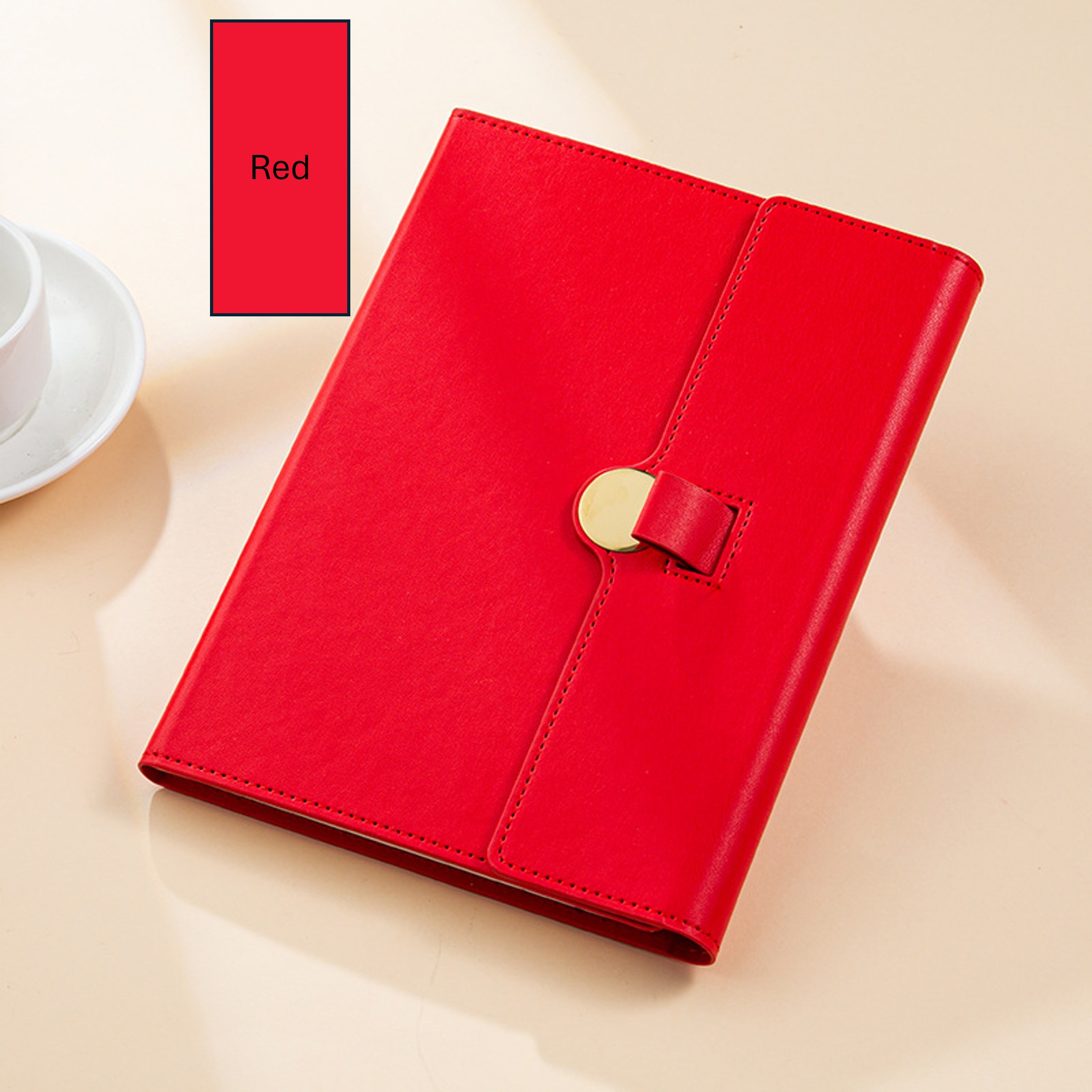 Pull Buckle Tri Fold Leather Notebook 5