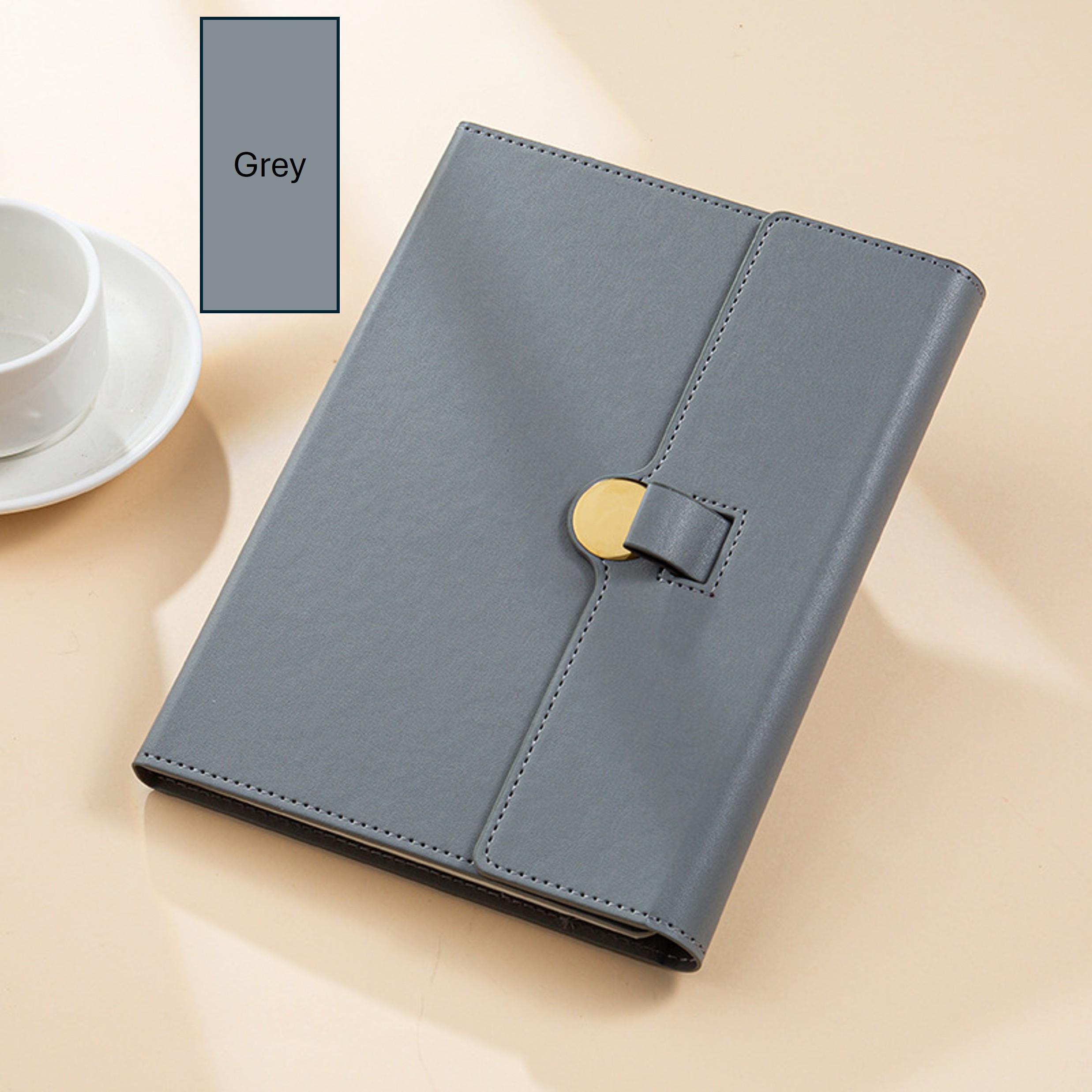 Pull Buckle Tri Fold Leather Notebook 6