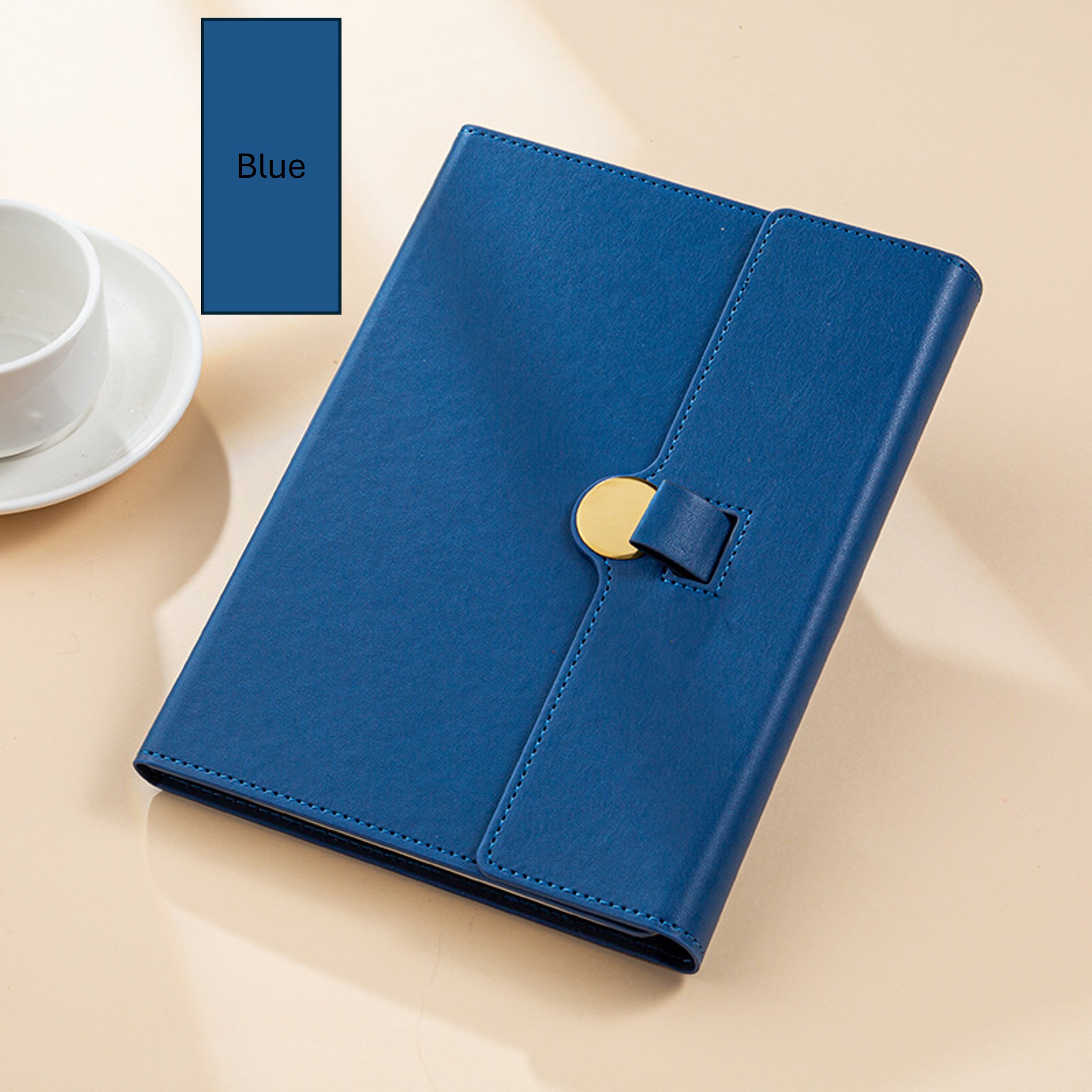 Pull Buckle Tri Fold Leather Notebook 7