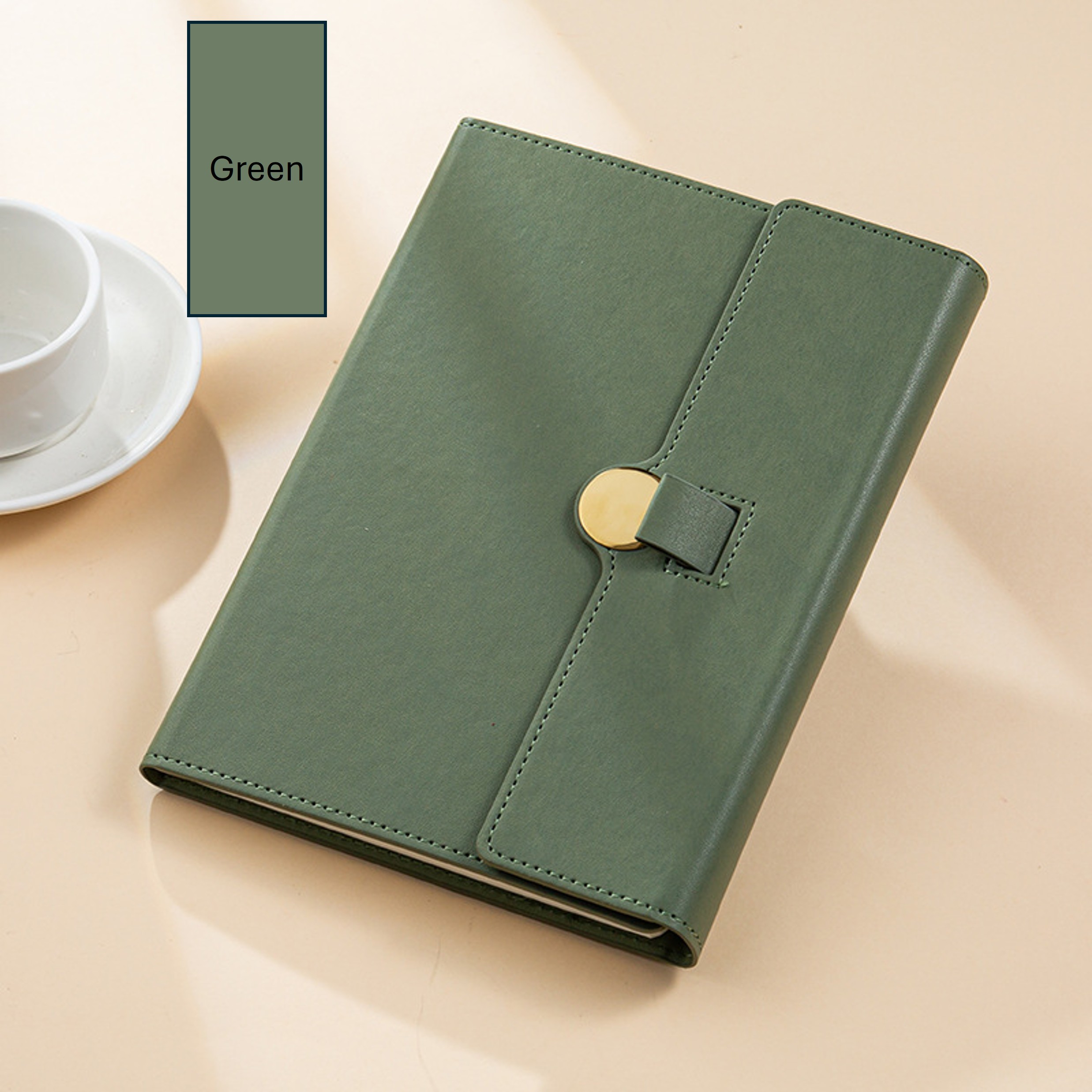 Pull Buckle Tri Fold Leather Notebook 8