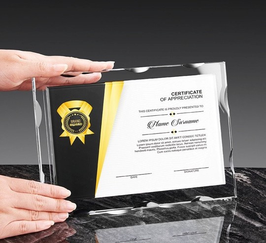 Table Top A4 K9 Crystal Awards 1