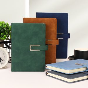 U Magnet Buckle Leather Notebook 8