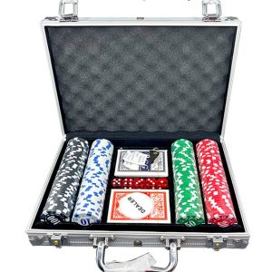 4 Chip Poker Titanium Briefcase Gift Set