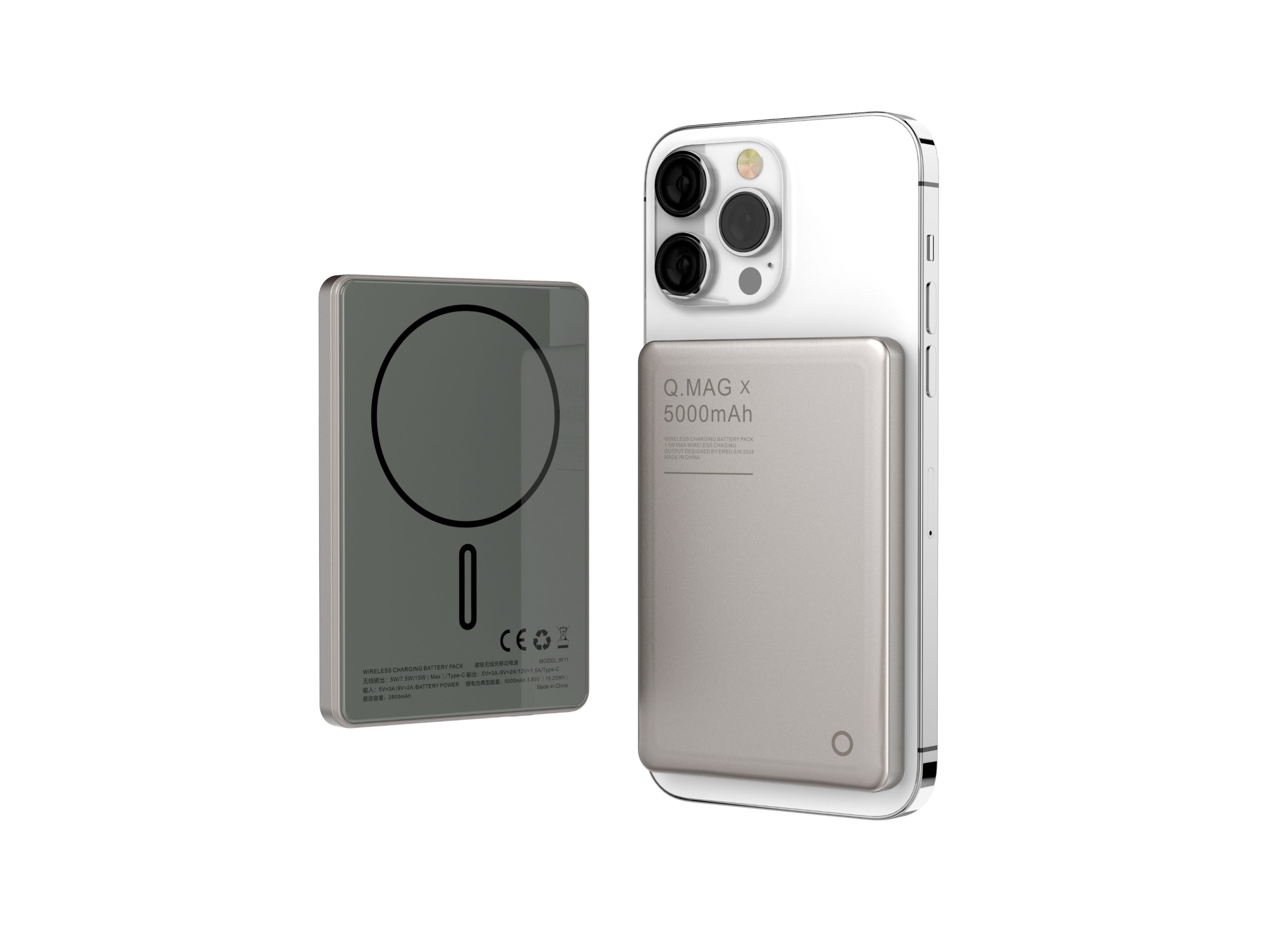 QMAG Titanium 5000mah Wireless Powerbank