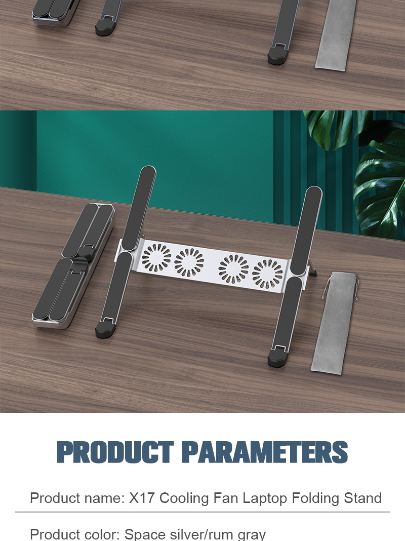 CoolEdge X17 – Foldable Laptop Stand with Fans - Image 8