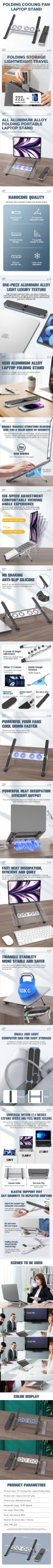 CoolEdge X17 – Foldable Laptop Stand with Fans - Image 10
