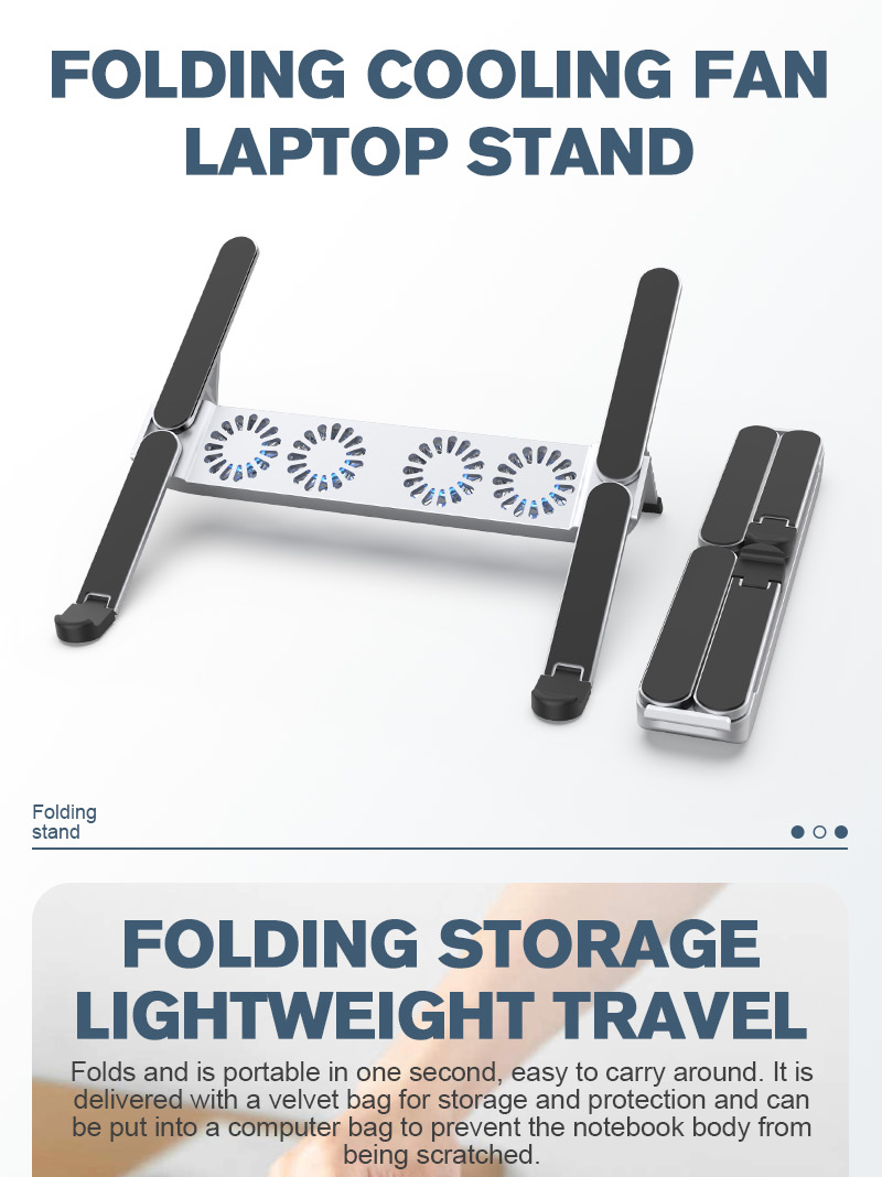 CoolEdge X17 – Foldable Laptop Stand with Fans - Image 11