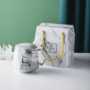 LUCKYCRYSTA Diamond Glazed Ceramic Mug Gift Set