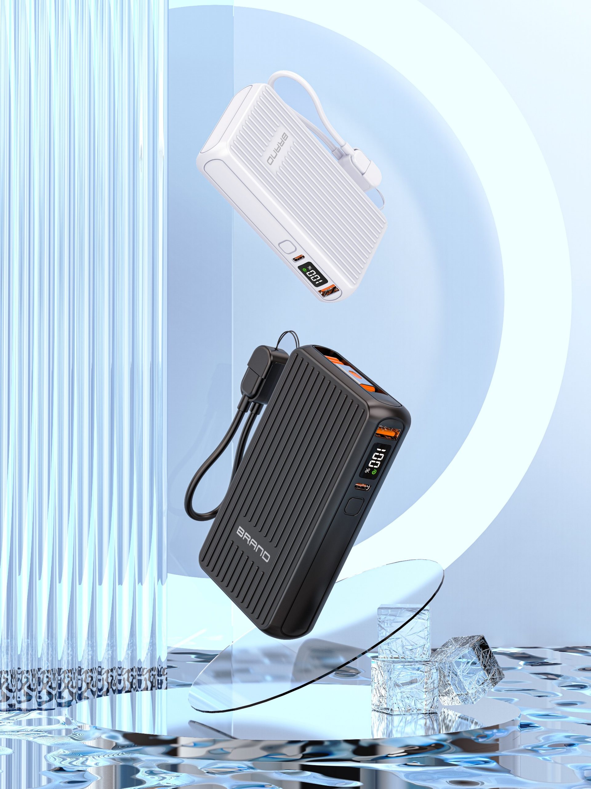 Luggage Strip Retract Cable Powerbank