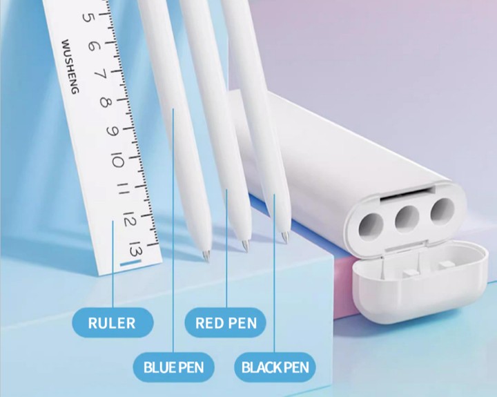 Trio Pen Set with Ruler in Magnetic Case - Image 4