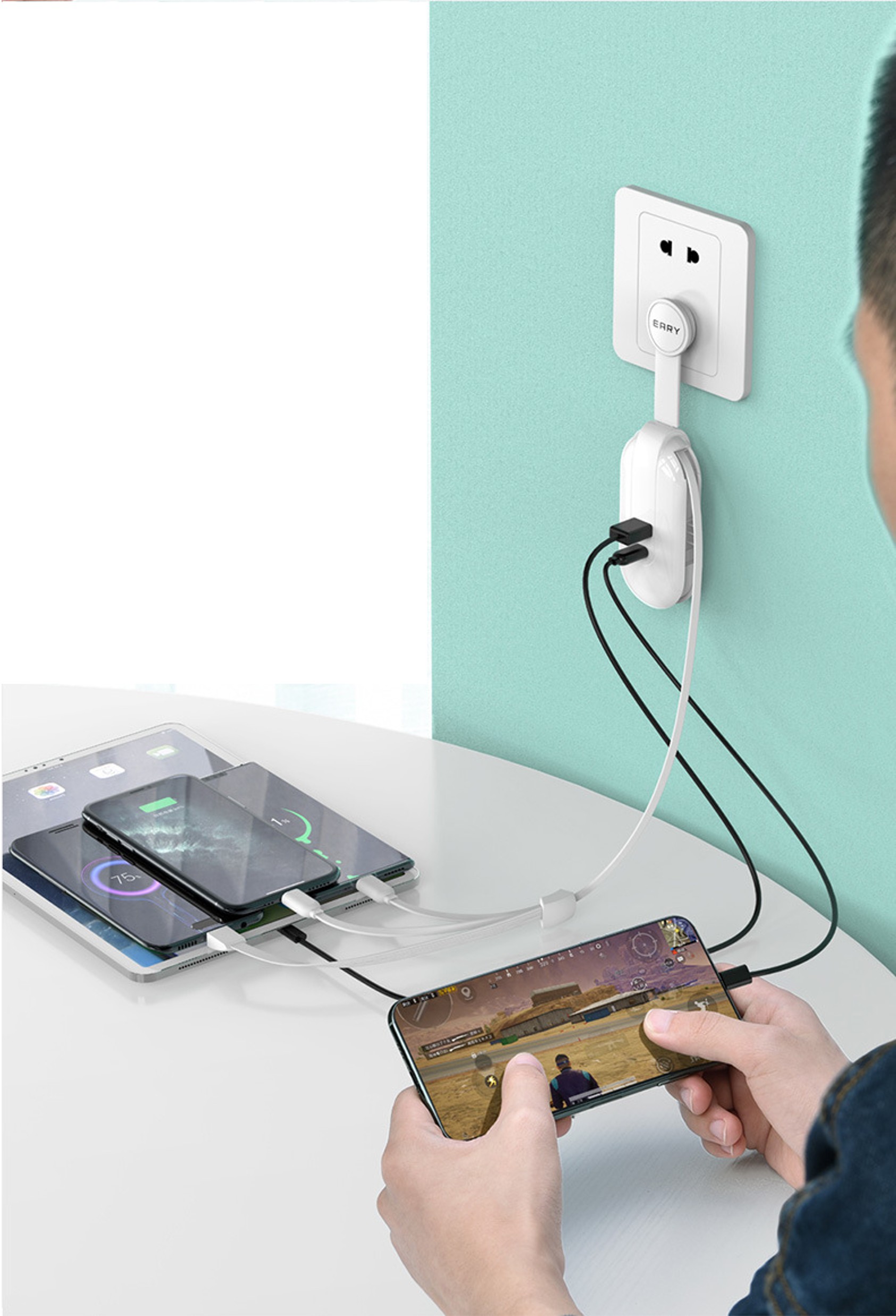 3 in 1 Multi Port Adaptor USB Charger - Image 13