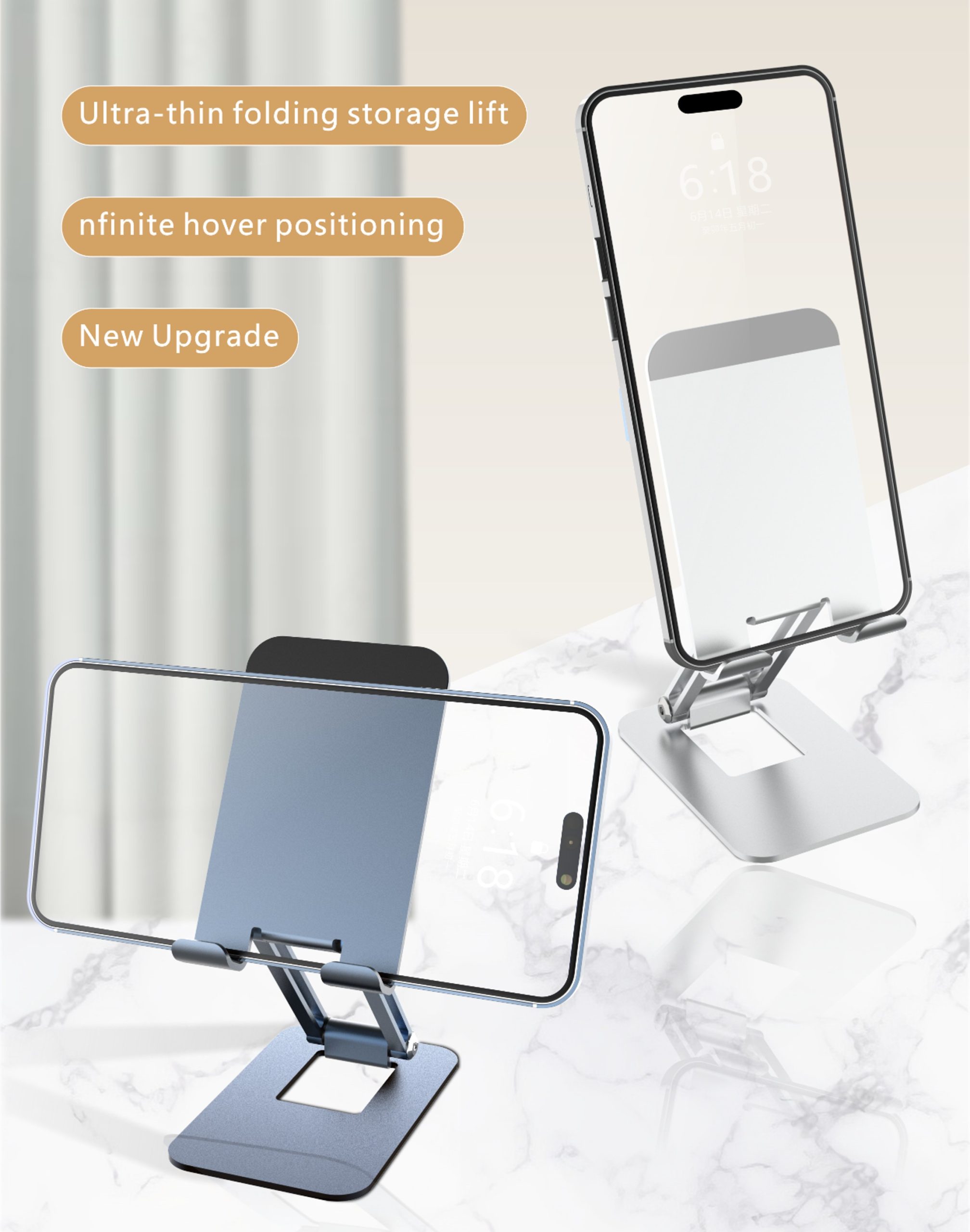Sleek Fold Aluminum Phone Stand - Image 4
