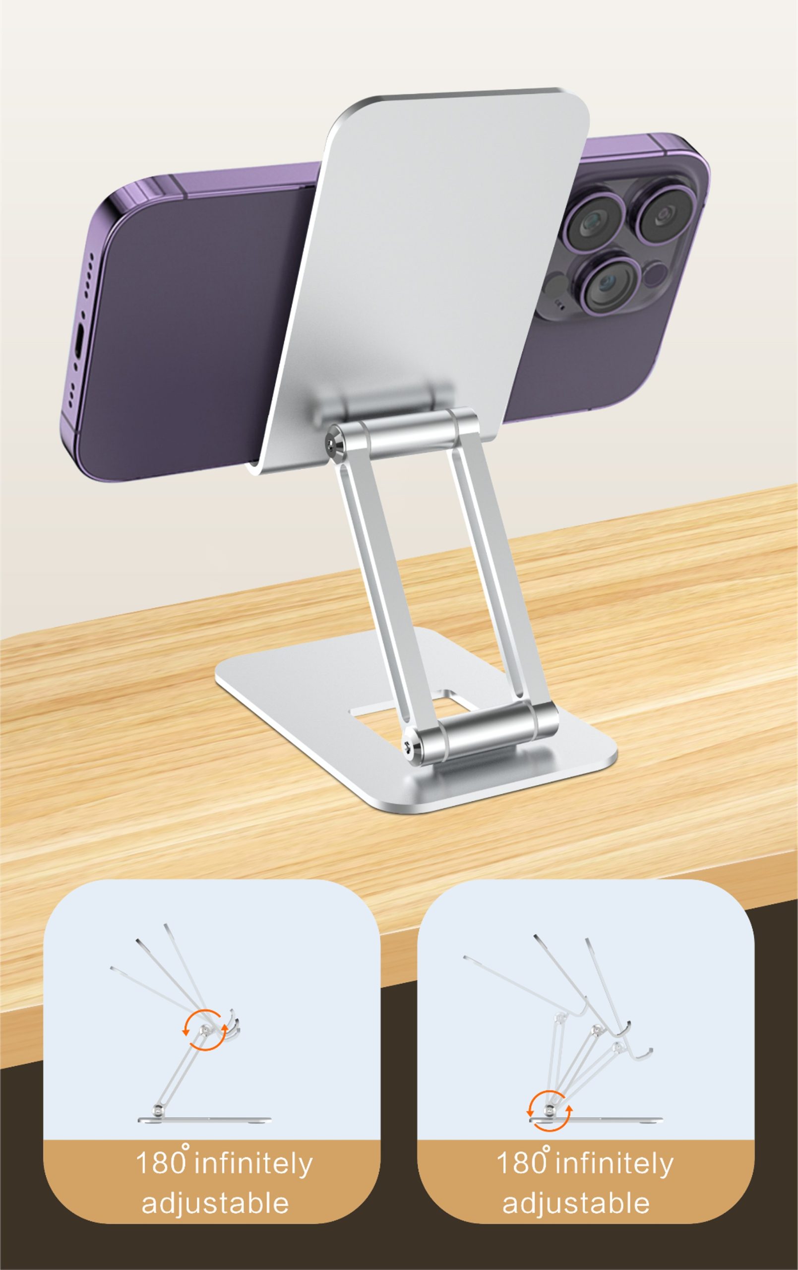 Sleek Fold Aluminum Phone Stand - Image 12
