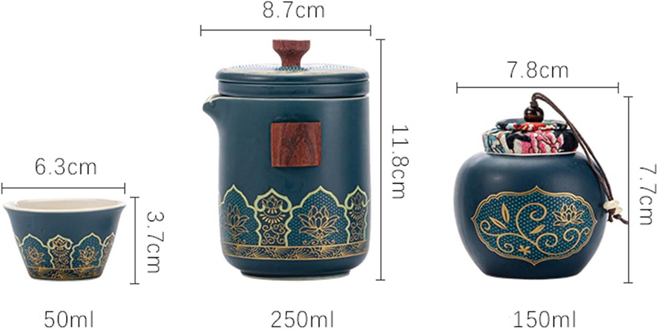 Premium Porcelain Tea Set in Leather Case - Image 5