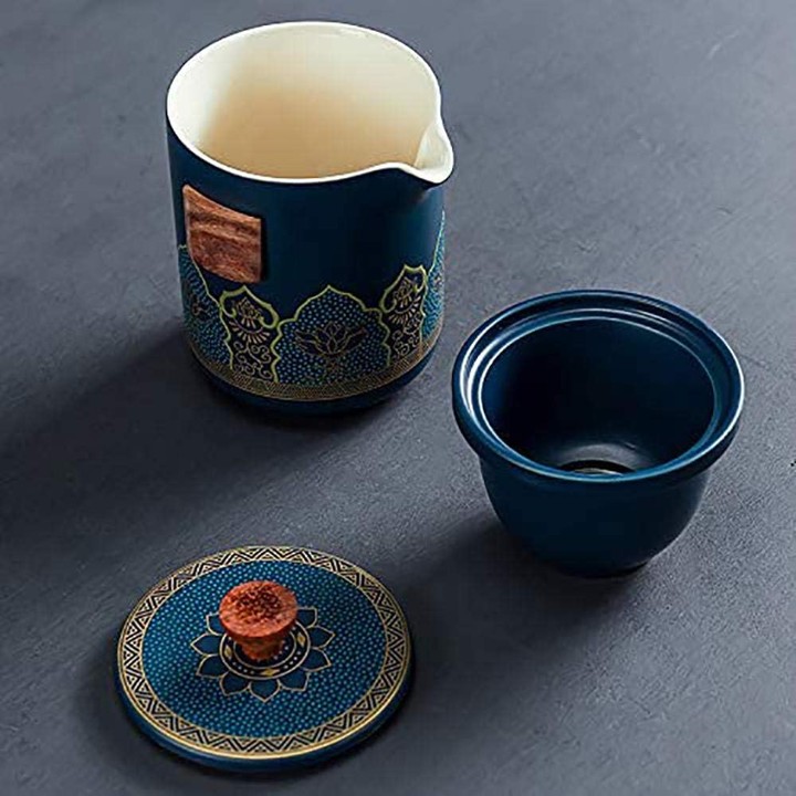 Premium Porcelain Tea Set in Leather Case - Image 13