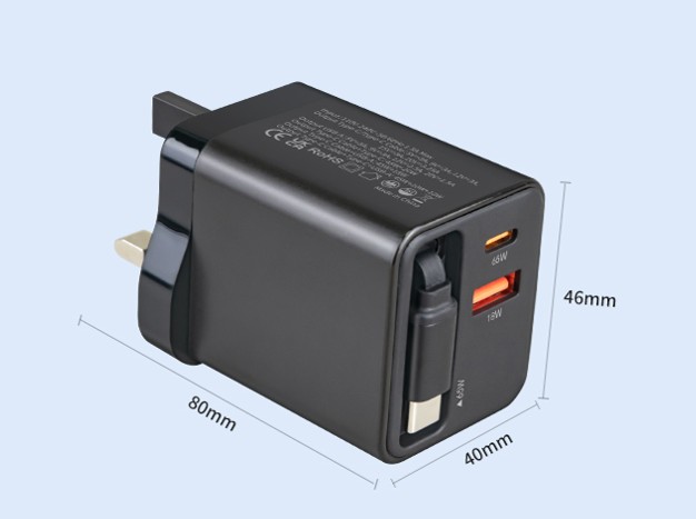 Gan65W Retract Wall Charger - Image 2