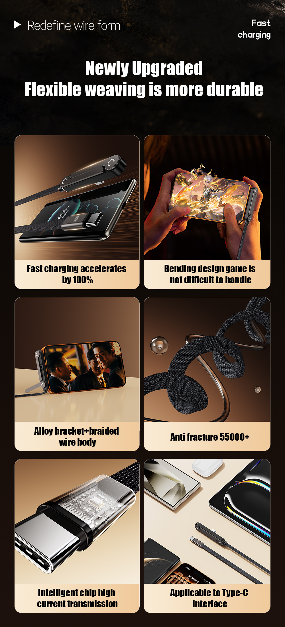 Braided 240W Phone Stand Cable - Image 4