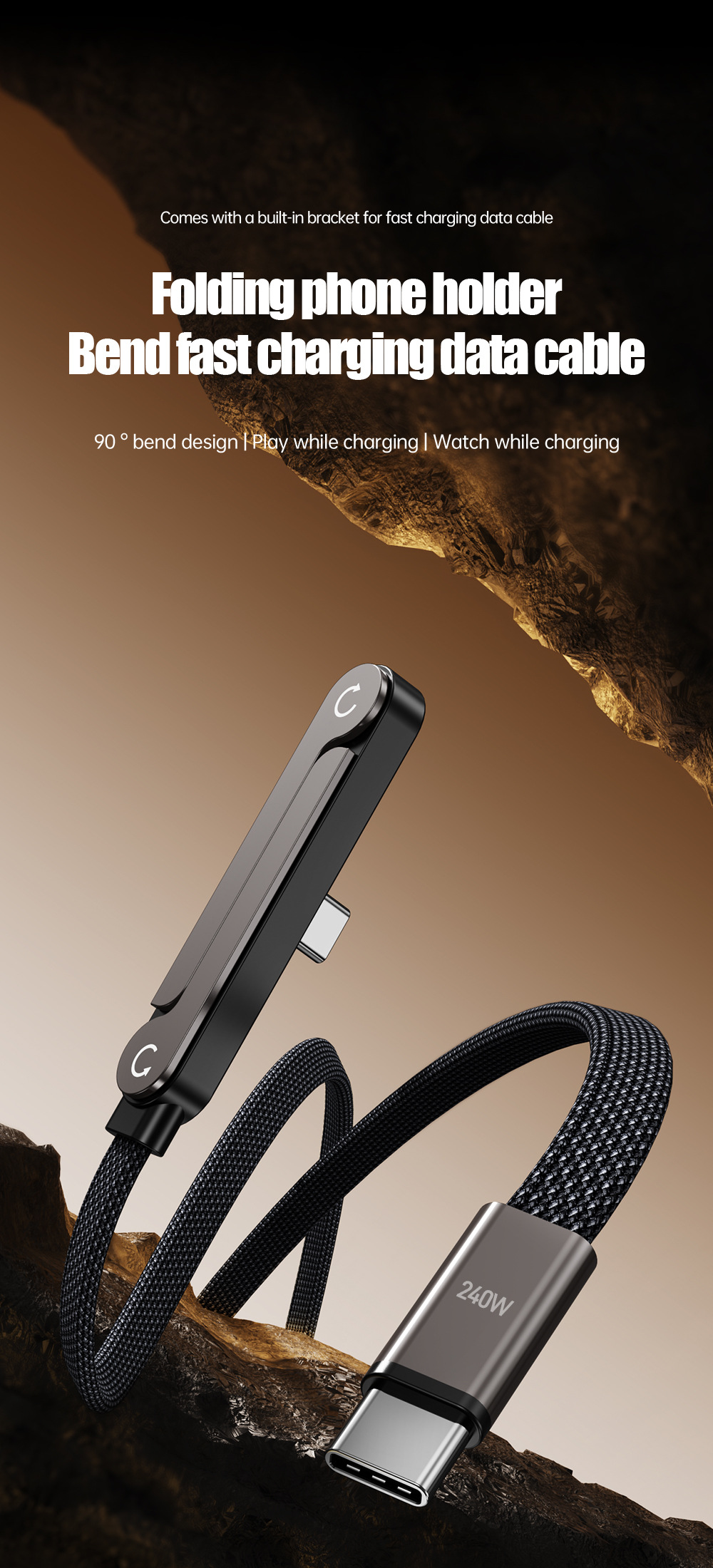 Braided 240W Phone Stand Cable - Image 6