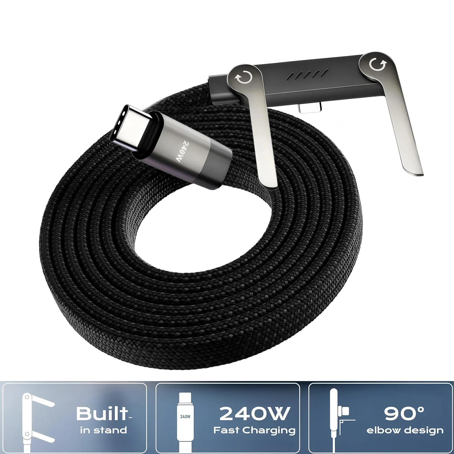 Braided 240W Phone Stand Cable